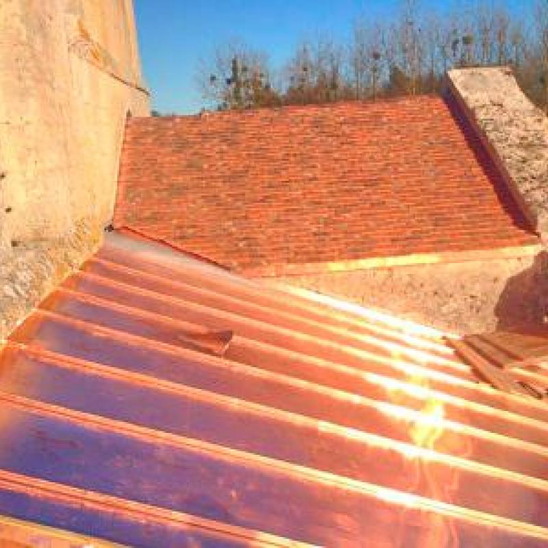 Couverture en cuivre - Eglise de Chivy les Etouvelles (02)